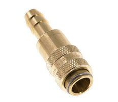 Brass DN 5 Air Coupling Socket 8 mm Hose Pillar Double Shut-Off