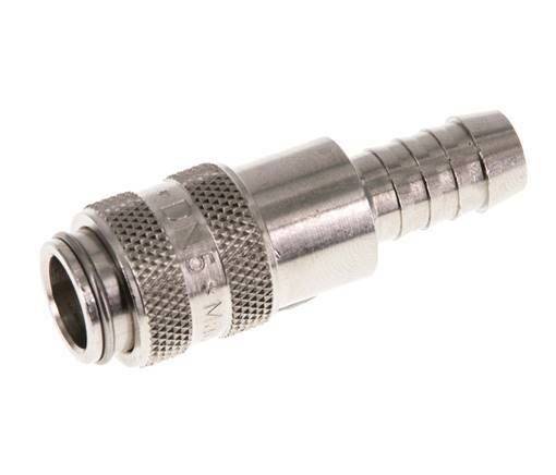 Nickel-plated Brass DN 5 Air Coupling Socket 8 mm Hose Pillar