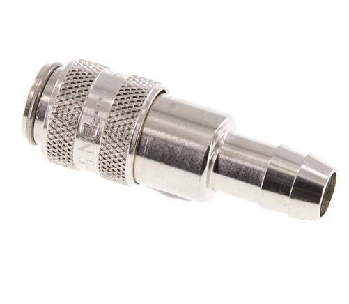 Nickel-plated Brass DN 5 Air Coupling Socket 9 mm Hose Pillar Double Shut-Off