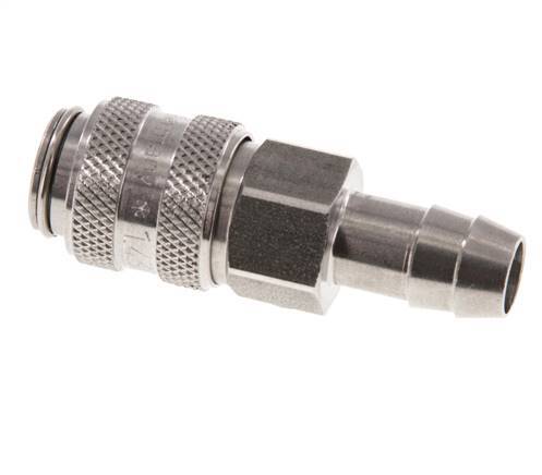 Stainless steel DN 5 Air Coupling Socket 9 mm Hose Pillar Double Shut-Off