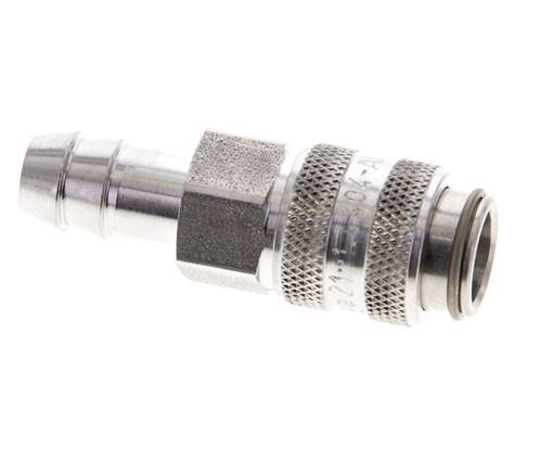 Stainless Steel 316L DN 5 Air Coupling Socket 9 mm Hose Pillar Double Shut-Off