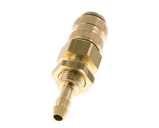 Brass DN 5 Air Coupling Socket 6 mm Hose Pillar Bulkhead