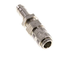 Nickel-plated Brass DN 5 Air Coupling Socket 9 mm Hose Pillar Bulkhead