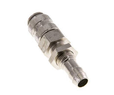 Nickel-plated Brass DN 5 Air Coupling Socket 9 mm Hose Pillar Bulkhead