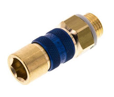 Brass DN 5 Blue-Coded Air Coupling Socket G 1/4 inch Male