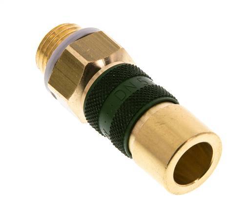 Brass DN 5 Green-Coded Air Coupling Socket G 1/4 inch Male