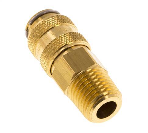 Brass DN 5 Air Coupling Socket 1/4 inch Male NPT