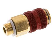 Brass DN 5 Red Air Coupling Socket G 1/8 inch Male