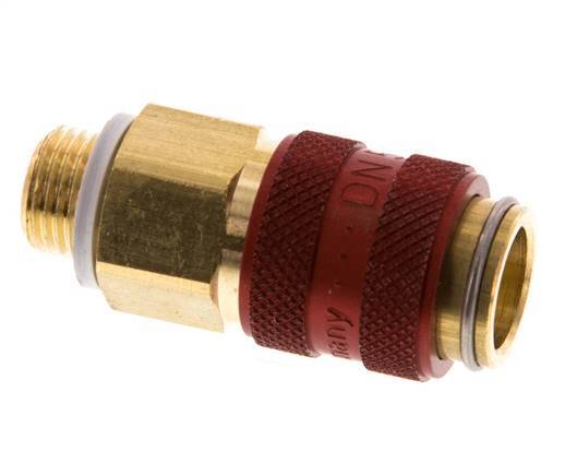 Brass DN 5 Red Air Coupling Socket G 1/8 inch Male