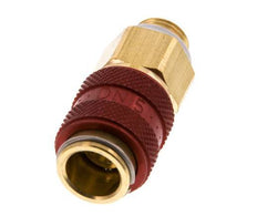 Brass DN 5 Red Air Coupling Socket G 1/8 inch Male