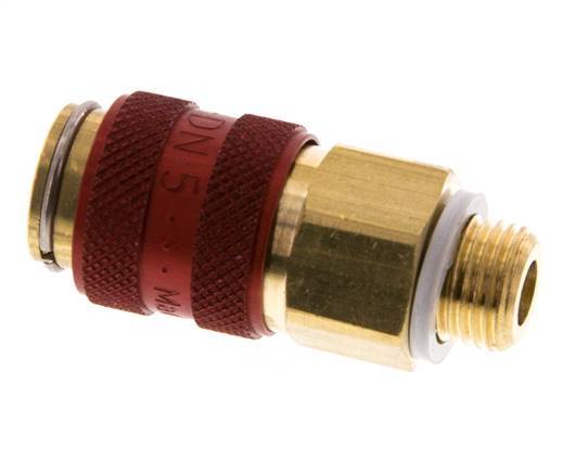 Brass DN 5 Red Air Coupling Socket G 1/8 inch Male
