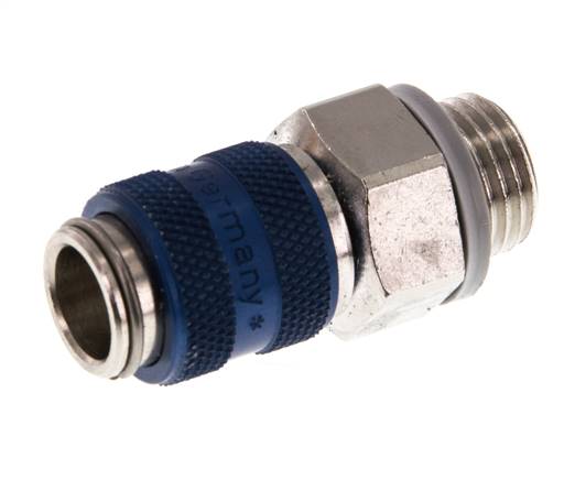 Nickel-plated Brass DN 5 Blue Air Coupling Socket G 1/4 inch Male
