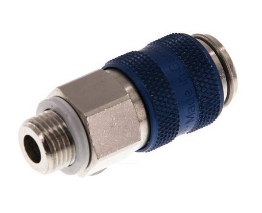 Nickel-plated Brass DN 5 Blue Air Coupling Socket G 1/8 inch Male