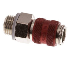 Nickel-plated Brass DN 5 Red Air Coupling Socket G 1/4 inch Male