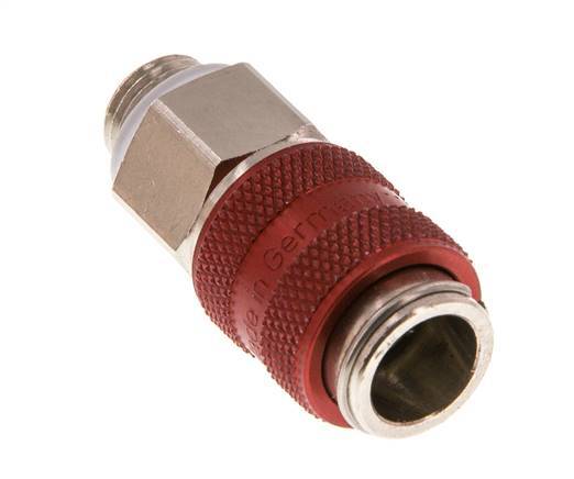 Nickel-plated Brass DN 5 Red Air Coupling Socket G 1/8 inch Male