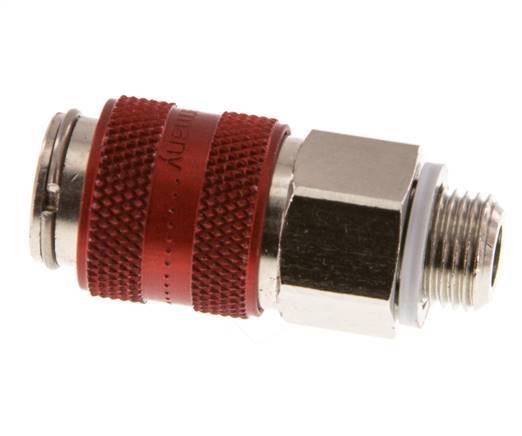 Nickel-plated Brass DN 5 Red Air Coupling Socket G 1/8 inch Male