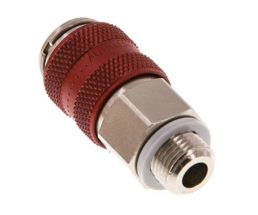 Nickel-plated Brass DN 5 Red Air Coupling Socket G 1/8 inch Male