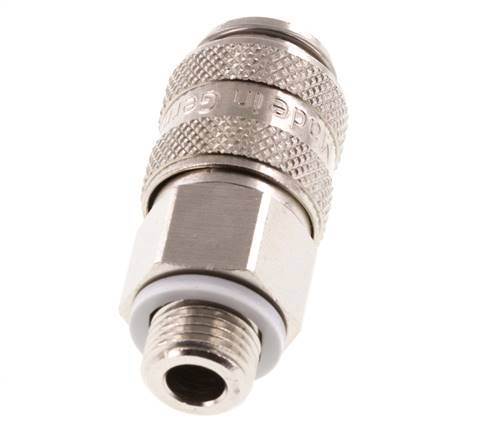 Nickel-plated Brass DN 5 Air Coupling Socket G 1/8 inch Male Double Shut-Off