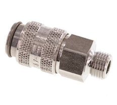 Stainless Steel 316L DN 5 Air Coupling Socket G 1/8 inch Male Double Shut-Off