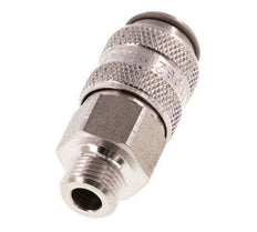 Stainless Steel 316L DN 5 Air Coupling Socket G 1/8 inch Male Double Shut-Off