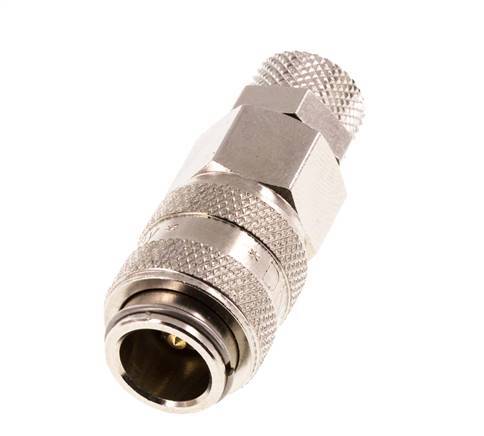 Nickel-plated Brass DN 5 Air Coupling Socket 4x6 mm Union Nut Double Shut-Off