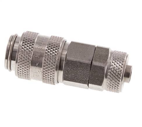 Stainless steel DN 5 Air Coupling Socket 6x8 mm Union Nut