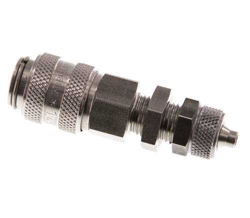 Stainless steel DN 5 Air Coupling Socket 4x6 mm Union Nut Bulkhead