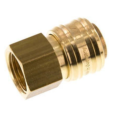 Brass DN 7.2 (Euro) Air Coupling Socket G 1/2 inch Female Double Shut-Off