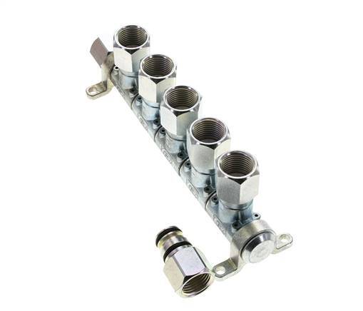 Steel DN 7.2 (Euro) Air Coupling Socket G 1/2 inch Female 5-way