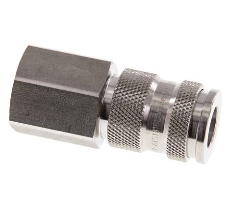 Stainless Steel 316L DN 7.8 Air Coupling Socket G 1/2 inch Female Double Shut-Off