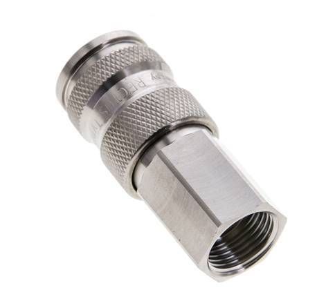 Stainless Steel 316L DN 7.8 Air Coupling Socket G 3/8 inch Female Double Shut-Off