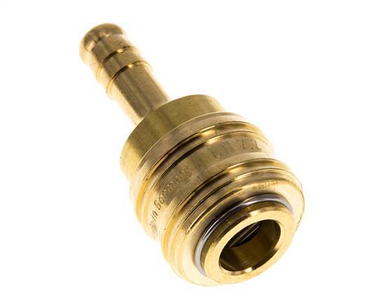 Brass DN 7.2 (Euro) Air Coupling Socket 8 mm Hose Pillar Double Shut-Off