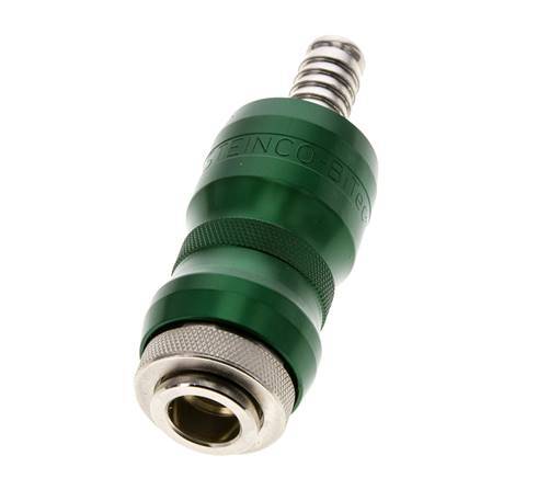Nickel-plated Brass DN 7.8 Safety Air Coupling Socket with Slide Sleeve 10 mm Hose Pillar