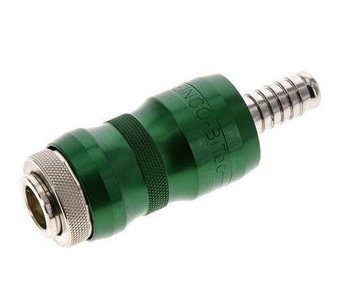Nickel-plated Brass DN 7.8 Safety Air Coupling Socket with Slide Sleeve 10 mm Hose Pillar