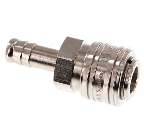 Nickel-plated Brass DN 7.2 (Euro) Air Coupling Socket 10 mm Hose Pillar Double Shut-Off