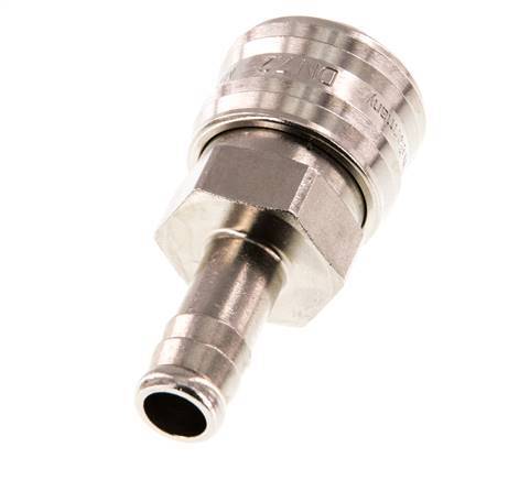 Nickel-plated Brass DN 7.2 (Euro) Air Coupling Socket 10 mm Hose Pillar Double Shut-Off