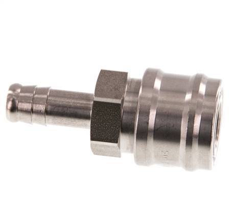 Stainless steel DN 7.2 (Euro) Air Coupling Socket 10 mm Hose Pillar