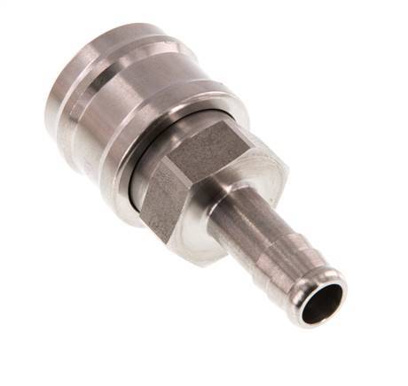 Stainless steel DN 7.2 (Euro) Air Coupling Socket 10 mm Hose Pillar