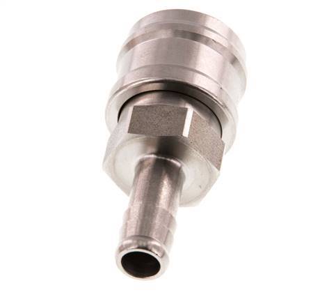 Stainless steel DN 7.2 (Euro) Air Coupling Socket 10 mm Hose Pillar
