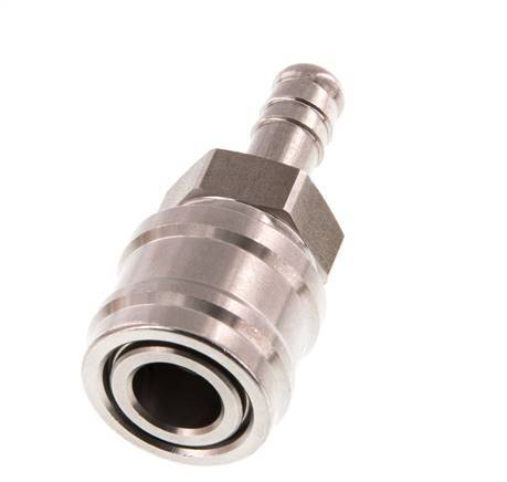Stainless steel DN 7.2 (Euro) Air Coupling Socket 9 mm Hose Pillar