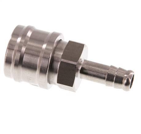 Stainless steel DN 7.2 (Euro) Air Coupling Socket 9 mm Hose Pillar