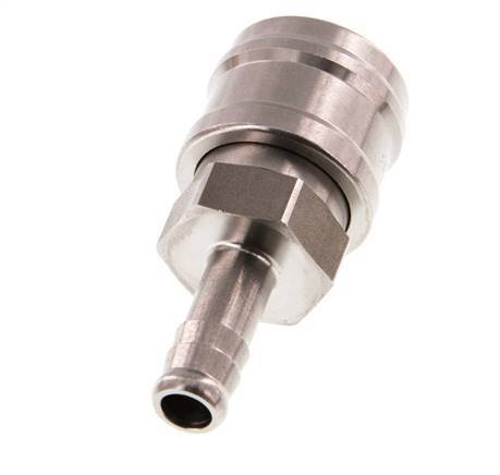 Stainless steel DN 7.2 (Euro) Air Coupling Socket 9 mm Hose Pillar