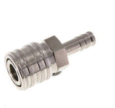 Stainless steel DN 7.2 (Euro) Air Coupling Socket 9 mm Hose Pillar Double Shut-Off