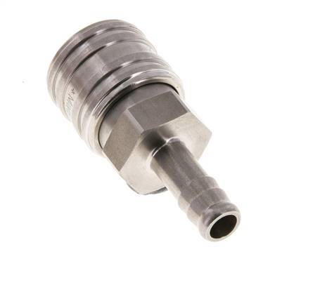 Stainless steel DN 7.2 (Euro) Air Coupling Socket 9 mm Hose Pillar Double Shut-Off