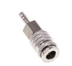 Stainless steel DN 7.8 Air Coupling Socket 6 mm Hose Pillar Double Shut-Off