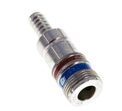 Steel/brass DN 7.6 (7.2 Euro) Safety Air Coupling Socket 10 mm Hose Pillar