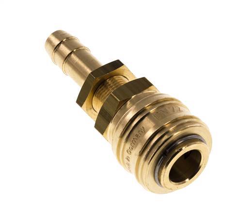 Brass DN 7.2 (Euro) Air Coupling Socket 10 mm Hose Pillar Bulkhead
