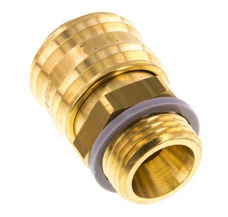Brass DN 7.2 (Euro) Air Coupling Socket G 1/2 inch Male HEX 24