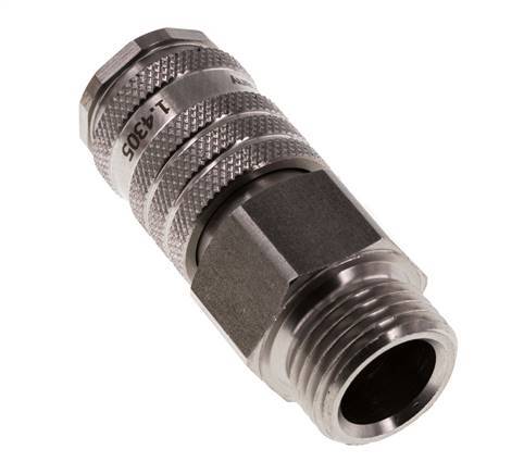Stainless steel DN 7.8 Air Coupling Socket G 1/2 inch Male Double Shut-Off