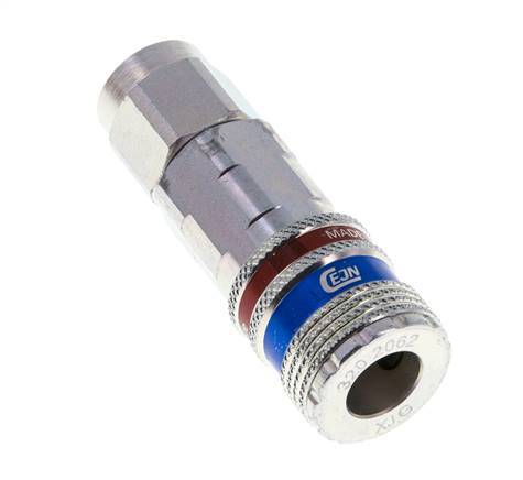Steel/brass DN 7.6 (7.2 Euro) Safety Air Coupling Socket 8x12 mm (streamline) Union Nut